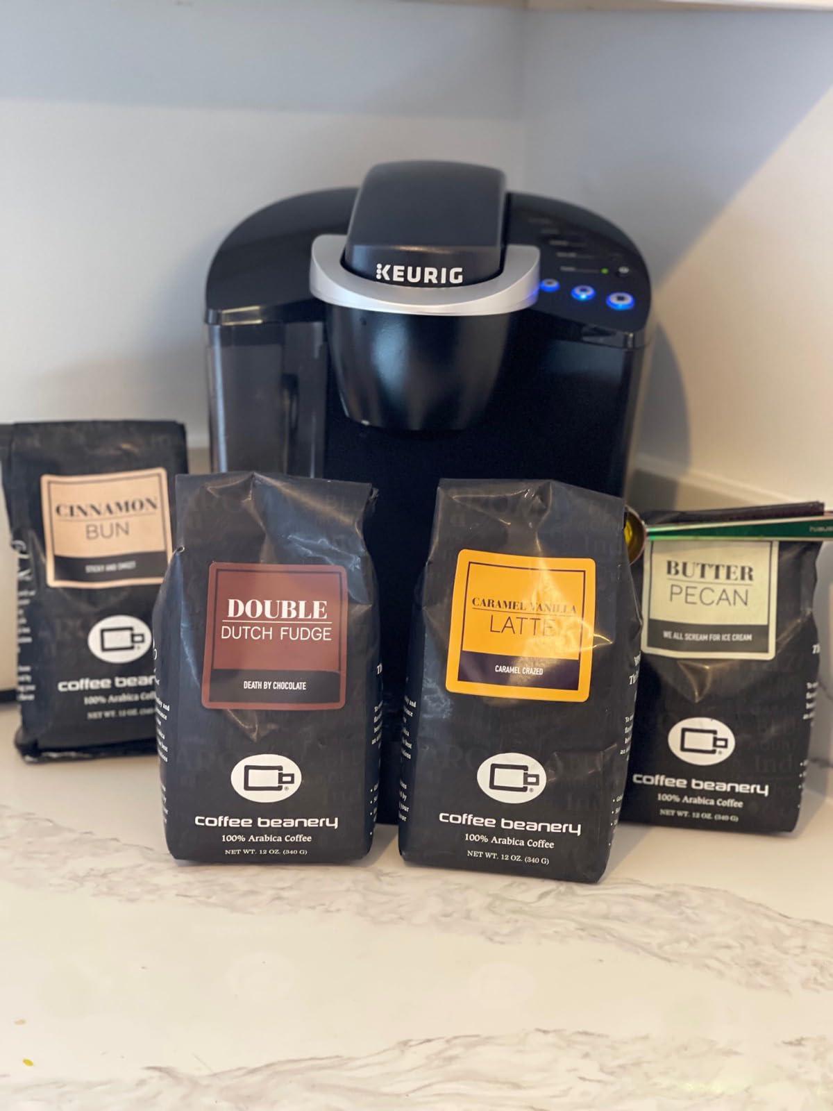 Coffee Beanery Caramel Vanilla Latte Coffee by Coffee Beanery | 12oz Flavored Coffee Ground Medium Roast Coffee| 100% Specialty Arabica Coffee Ground | Gourmet Coffee | Flavored Ground Coffee Medium Roast