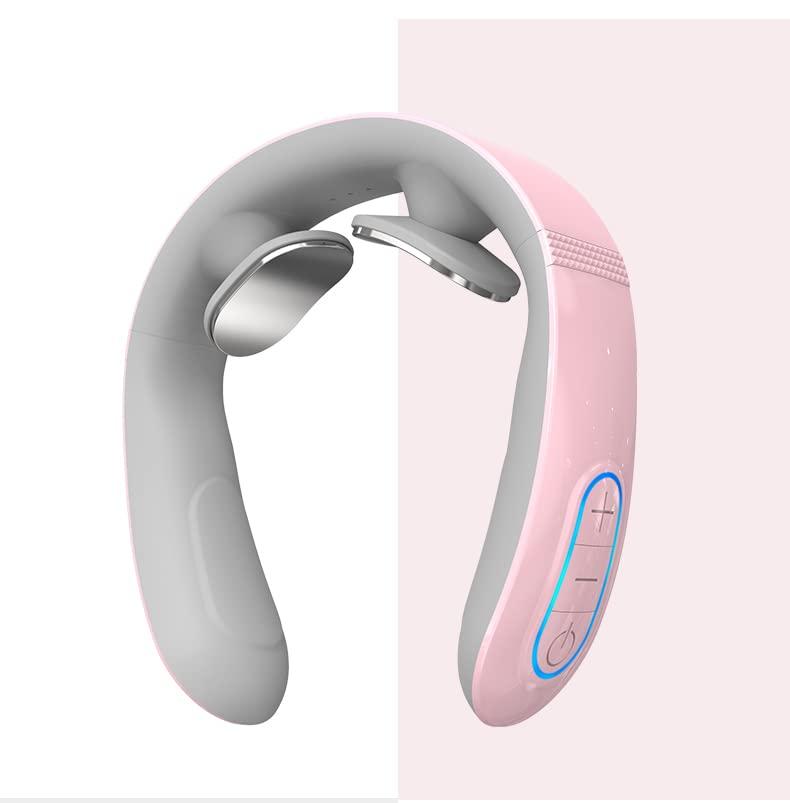 Shengshili Constant Temperature Hot Neck Massager Ultra-Light Smart Shoulder Neck Massager Vibration Massage Massager Small Design Family Travel Giving Woman Man Parent (Pink)