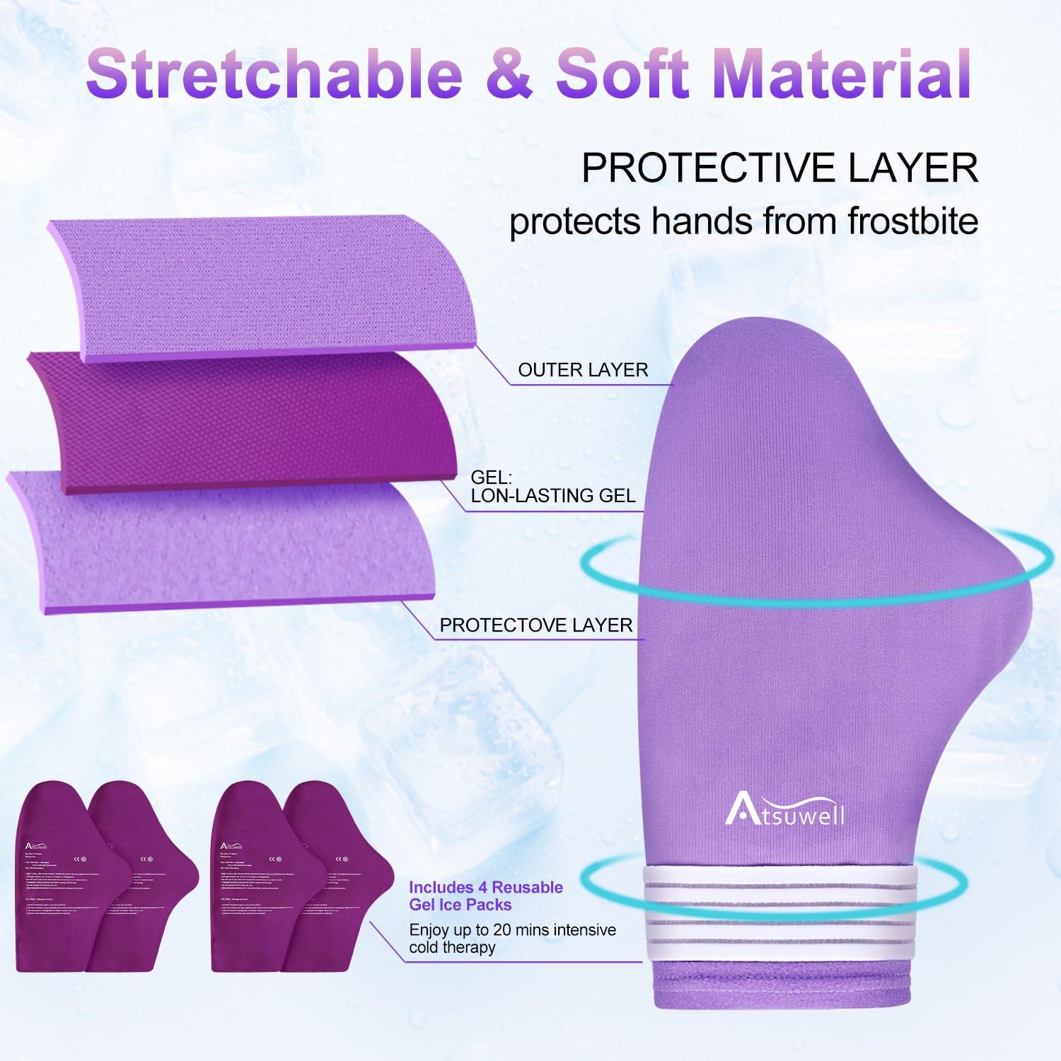 Atsuwell Atsuwell Foot Hand Ice Pack for Chemotherapy, Chemo Cold Gloves and Socks for Neuropathy, Cold Therapy Socks and Cold Gloves Comfort Items for Soothing Discomfort, Chemo Care Package Gift, L/XL