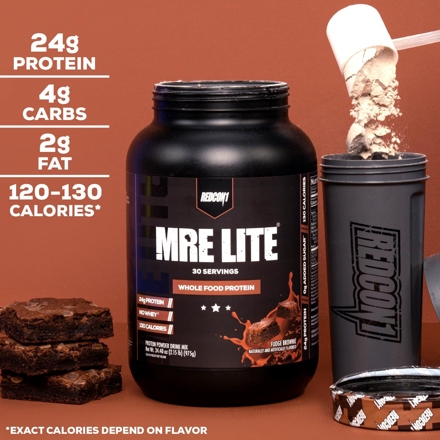 REDCON1 REDCON1 MRE Lite Whole Food Protein Powder, Cookies N' Cream - Low Carb & Whey Free Meal Replacement with Animal Protein Blends - Easy to Digest Supplement Made with MCT Oils (30 Servings)