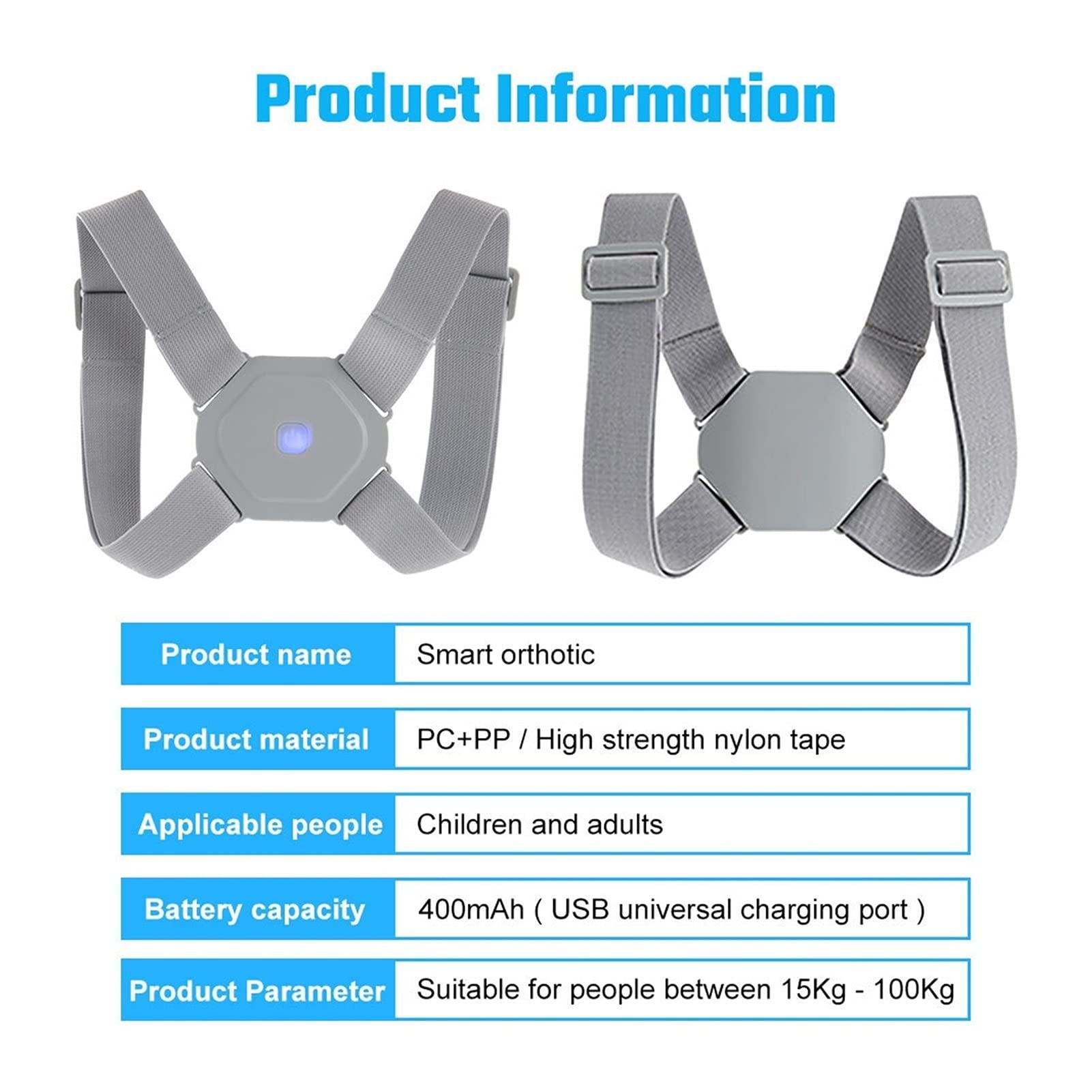 JBIVWW JBIVWW KJACR Electric Posture Corrector Back Brace Spine Stretcher Lumbar Vibration Massager Spine Deck Backbelt Support USB Rechargeable (Color : 1 Belt)