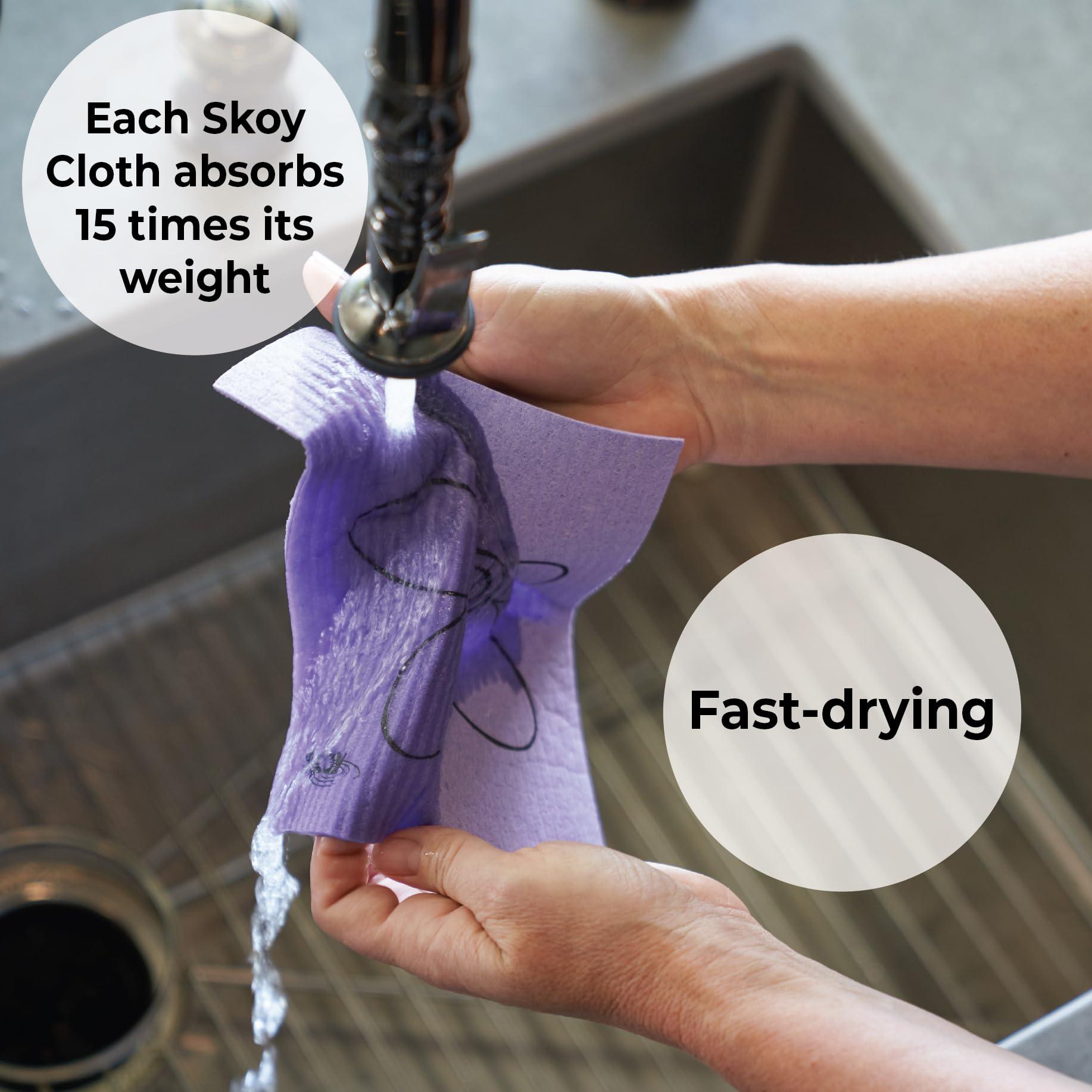 Skoy Skoy Cloth, 10-Pack Versatile Swedish Dishcloths for Kitchen and Household Use, Reusable Cleaning Cloths, Eco-Friendly, Dishwasher and Dryer-Safe, Children are The Future