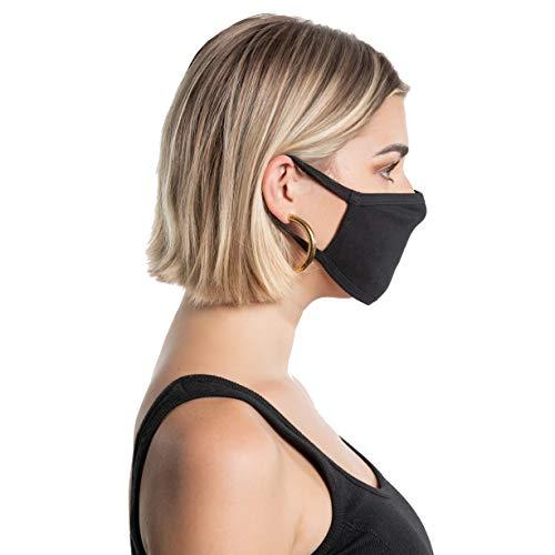 N/ Black Cotton Face Masks for Women - 6 Pack - Bulk - Breathable, Reusable, Cotton (6)