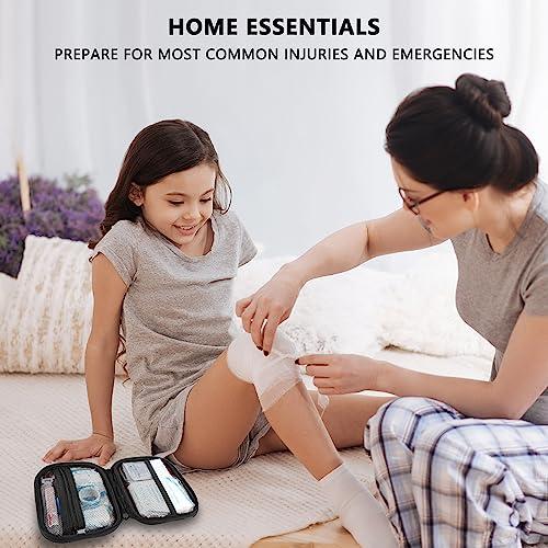 Atickyaid Mini First Aid Kit - 120 Piece Small Waterproof Hard Shell Medical Kit for Car, Home, Office, Travel, Camping, Sports, Outdoor, School - Emergency First Aid Supplies and Survival Kit