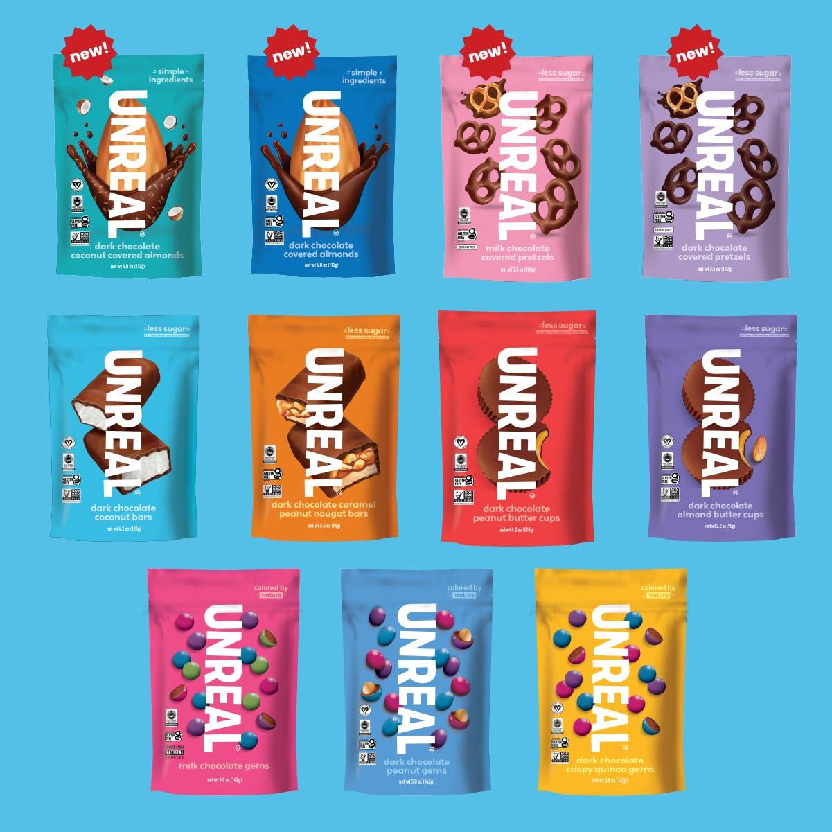 UNREAL UNREAL Dark Chocolate Coconut Bars (Value Size Bag) | Vegan, 3g Sugar, & 3 Simple Ingredients | Non-GMO, Gluten Free, & Fair Trade | 9.5oz