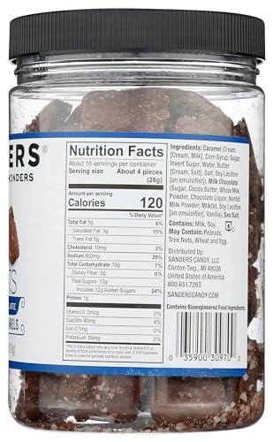 Sanders Sanders Milk Chocolate Sea Salt Caramel Thins, Kosher, 18 Ounce (Pack of 6)