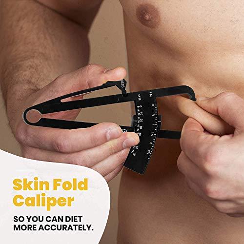 MEDca Skinfold Body Fat Caliper - Skin Fold Body Fat Analyzer and Handheld BMI Measurement Tool Skinfold Caliper Device Measures Body Fat for Men and Women by MEDca - (Pack of 2, Black)