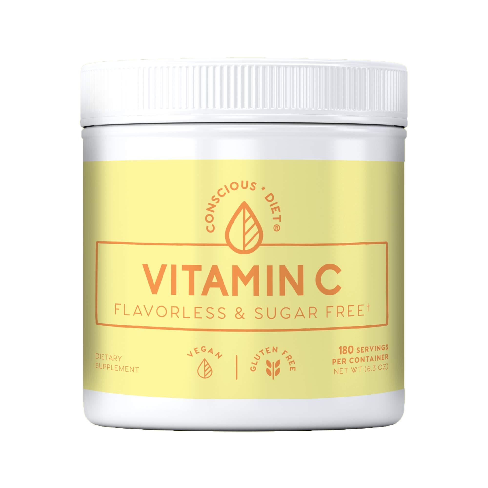 Conscious Diet Conscious Diet® Vitamin C Powder Sugar Free and Flavorless, Vegan, Gluten Free, Keto