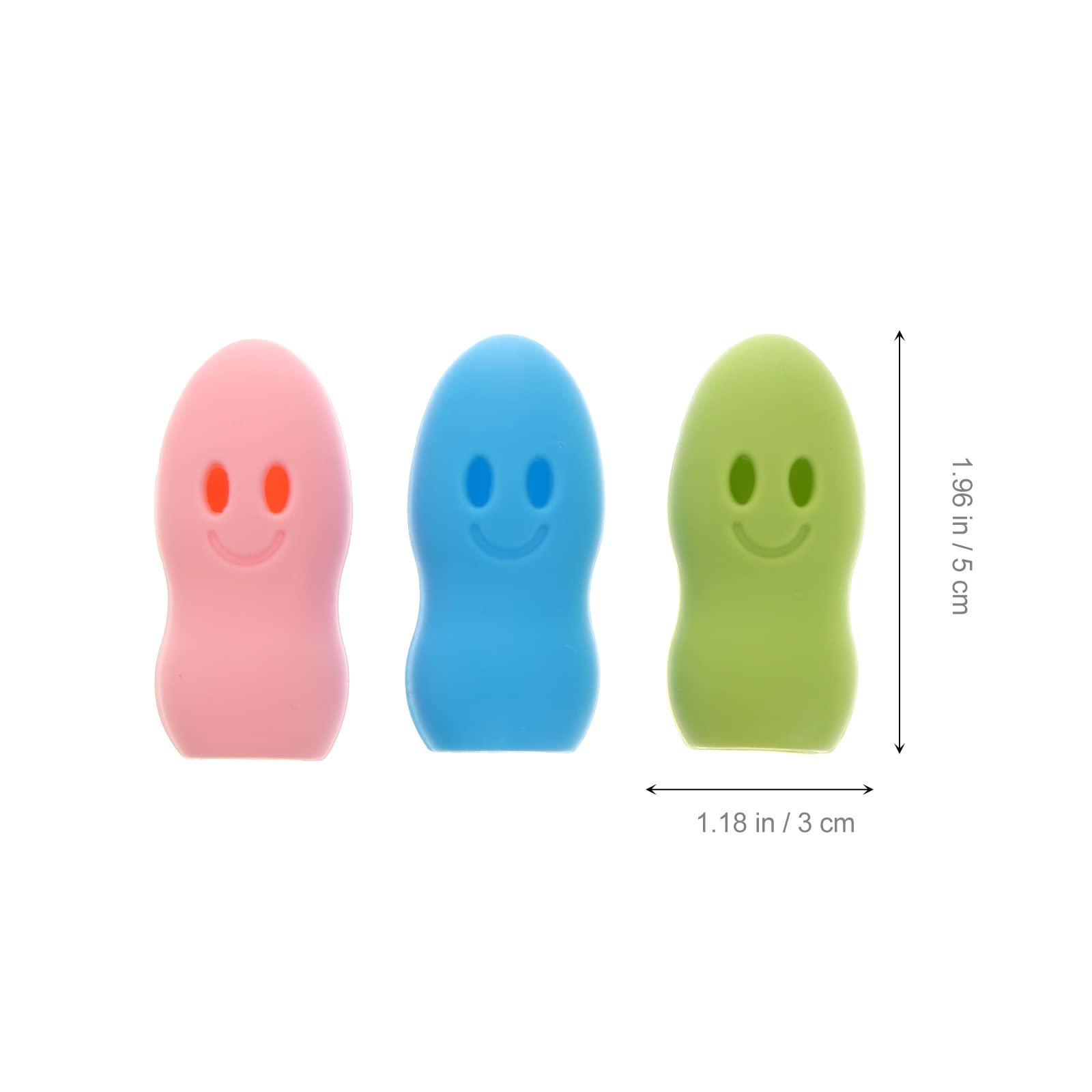 EXCEART 4pcs Kawaii Cartoon Travel Toothbrush Holder Covers Portable Silicone Toothbrush Case for Home Daily Travel Outdoor (Red Spaceship+ Cartoon Person+ Green Leaves+ Yellow Chicks) Random Style
