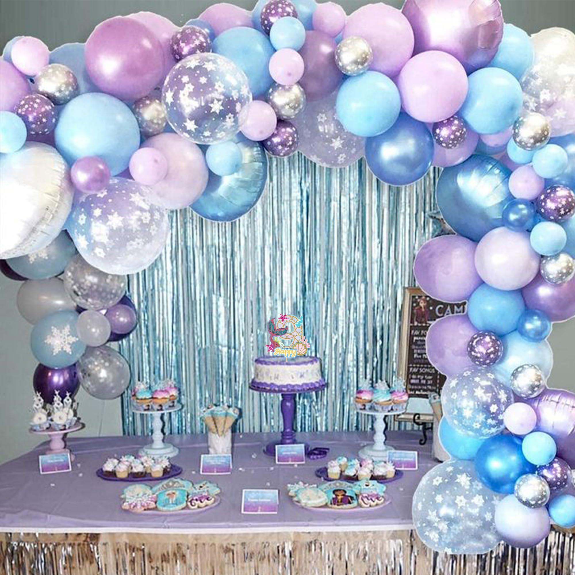 YCTHUNFISH 1 Pack Mermaid Cake Topper 9th Birthday Cake Pick Happy Birthday Ocean Sea Creature Mermaid Cake Decoration for Kids Nine Birthday Baby Shower Summer Party Supplies