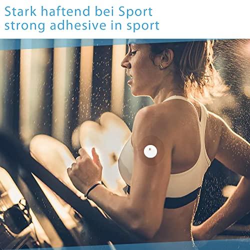 GTAGKOMMEN Sensor Covers for Libre 3, Waterproof-40 Pack Freestyle Adhesive Patches, Transparent Precut CGM Overpatch Tape Lasting to 14 Days Protect Your Sensor, Without Hole & No Glue On The Center -GTAGKOMMEN