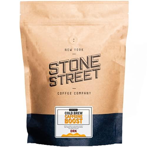 STONE STREET COFFEE COMPANY Stone Street Cold Brew Coffee, High Caffeine ‘Boost Blend’, Coarse Ground Coffee, Dark Roast, 1 LB