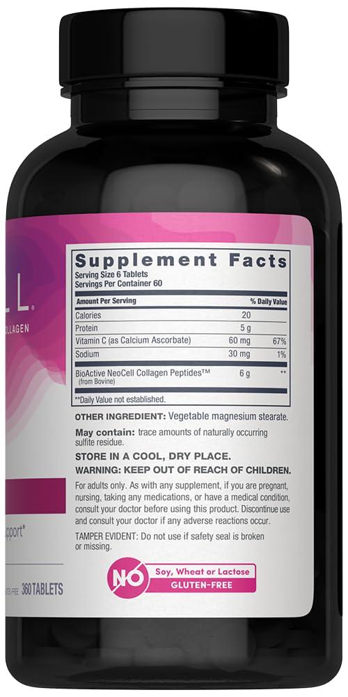 NeoCell NeoCell Super Collagen Plus Vitamin C, Skin, Hair and Nails Supplement, Includes Antioxidants, Tablet, 360 Count, 1 Bottle
