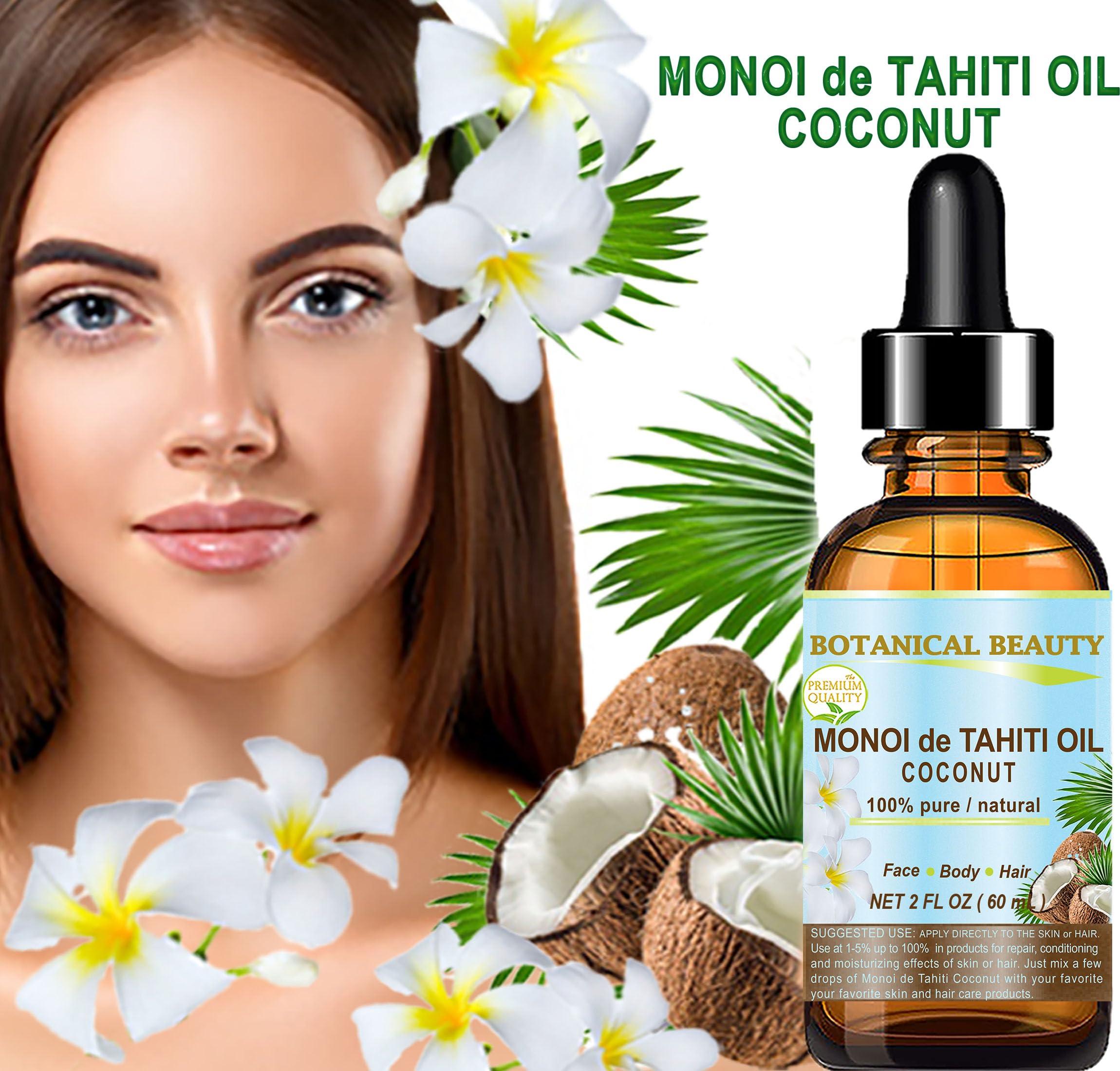 Botanical Beauty Botanical Beauty MONOI de TAHITI OIL COCONUT 100% Pure Natural Virgin Unrefined RAW 2 Fl. Oz.- 60 ml for FACE, SKIN, BODY, HAIR, NAILS