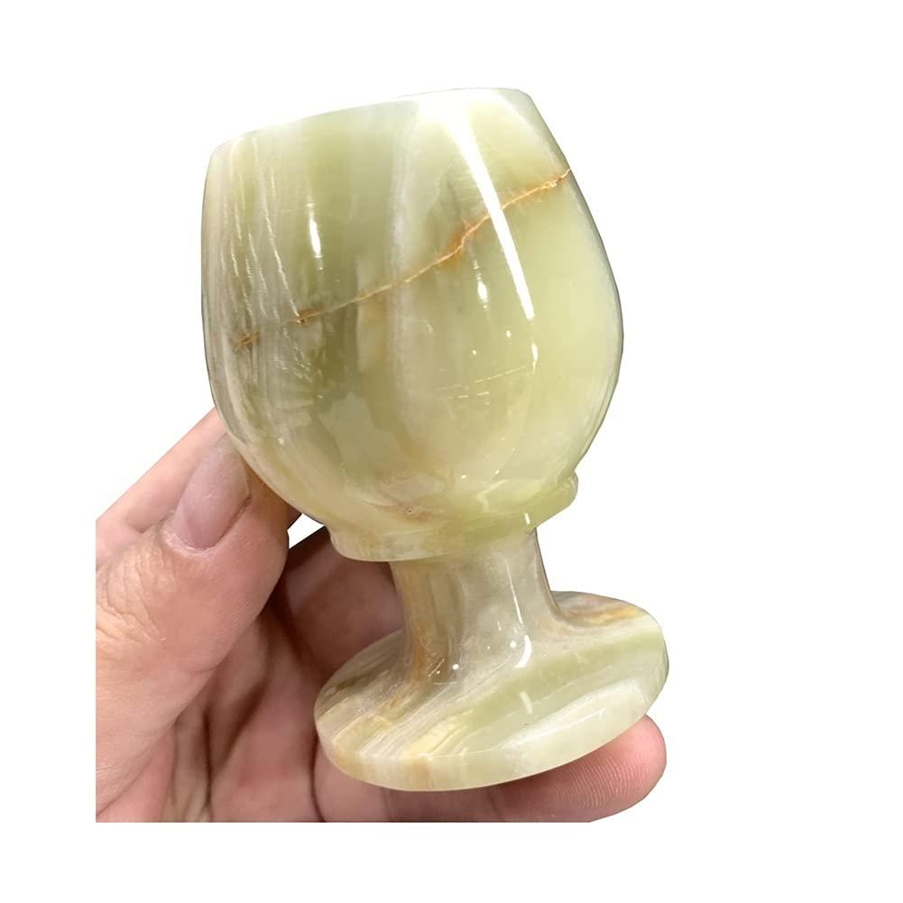MEYYI MEYYI Chakra Balance Gemstone Decoration 3 Inches Afghanistan Jade Goblet Healing Crystal Quartz Cup Reiki Energy Ore for Home Decor Healing Mineral Stone (Color : Partial White)