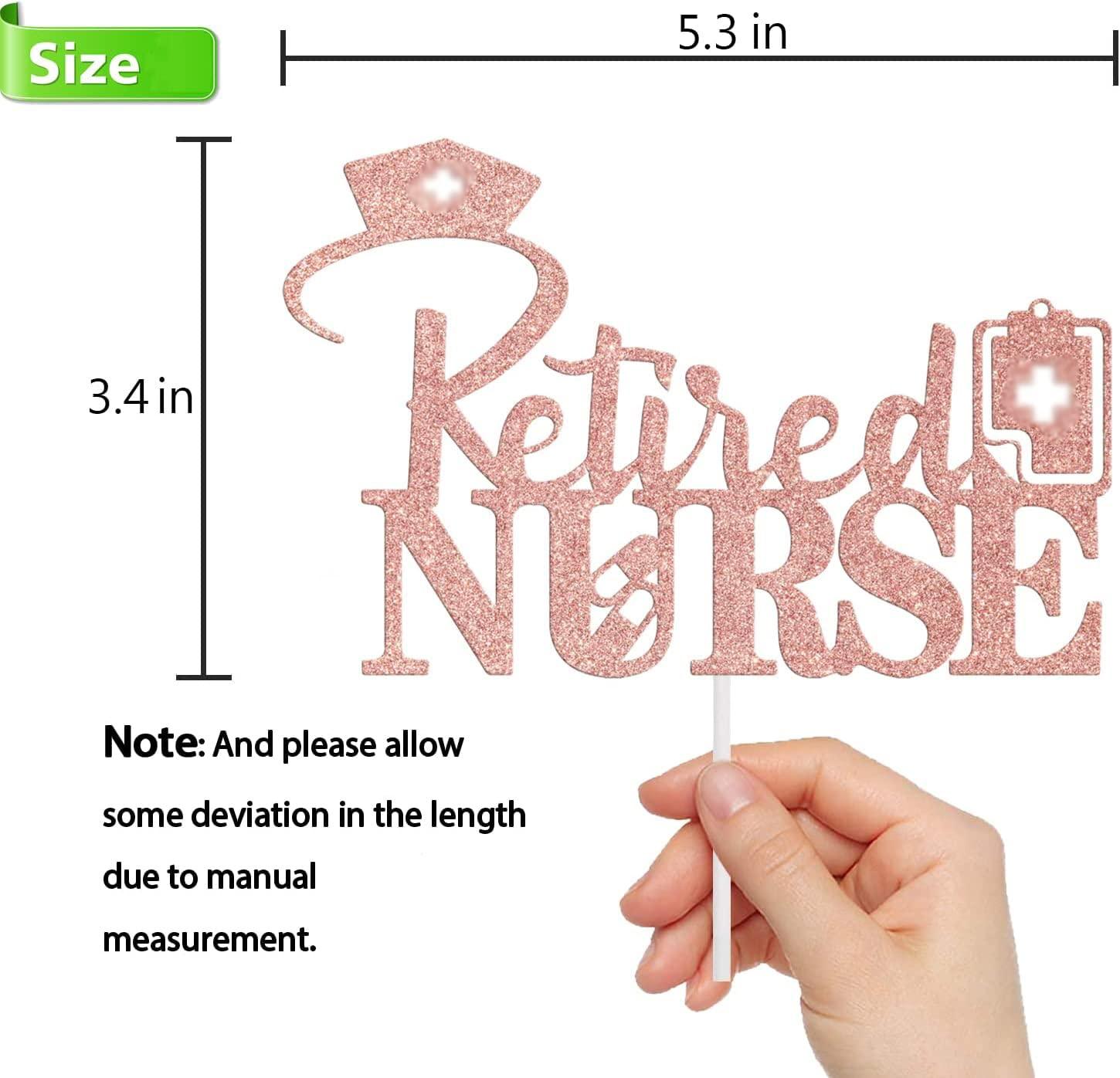 Four Ever Sweet Retired Nurse Cake Topper, Nurse Retirement Party Decor Sign, Going Away Cake Decorations for Coworkers, A Nursing Legend Retires Cake Topper Rose Gold