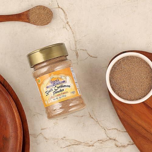Rani Brand Authentic Indian Products Rani Black Cardamom Powder (Kali Elachi) Indian Spice 3oz (85g) PET Jar ~ All Natural | Vegan | Gluten Friendly | NON-GMO | Kosher | Indian Origin | Smokey, Tsaoko, Cao Guo, Bach Dan Khau, Badi
