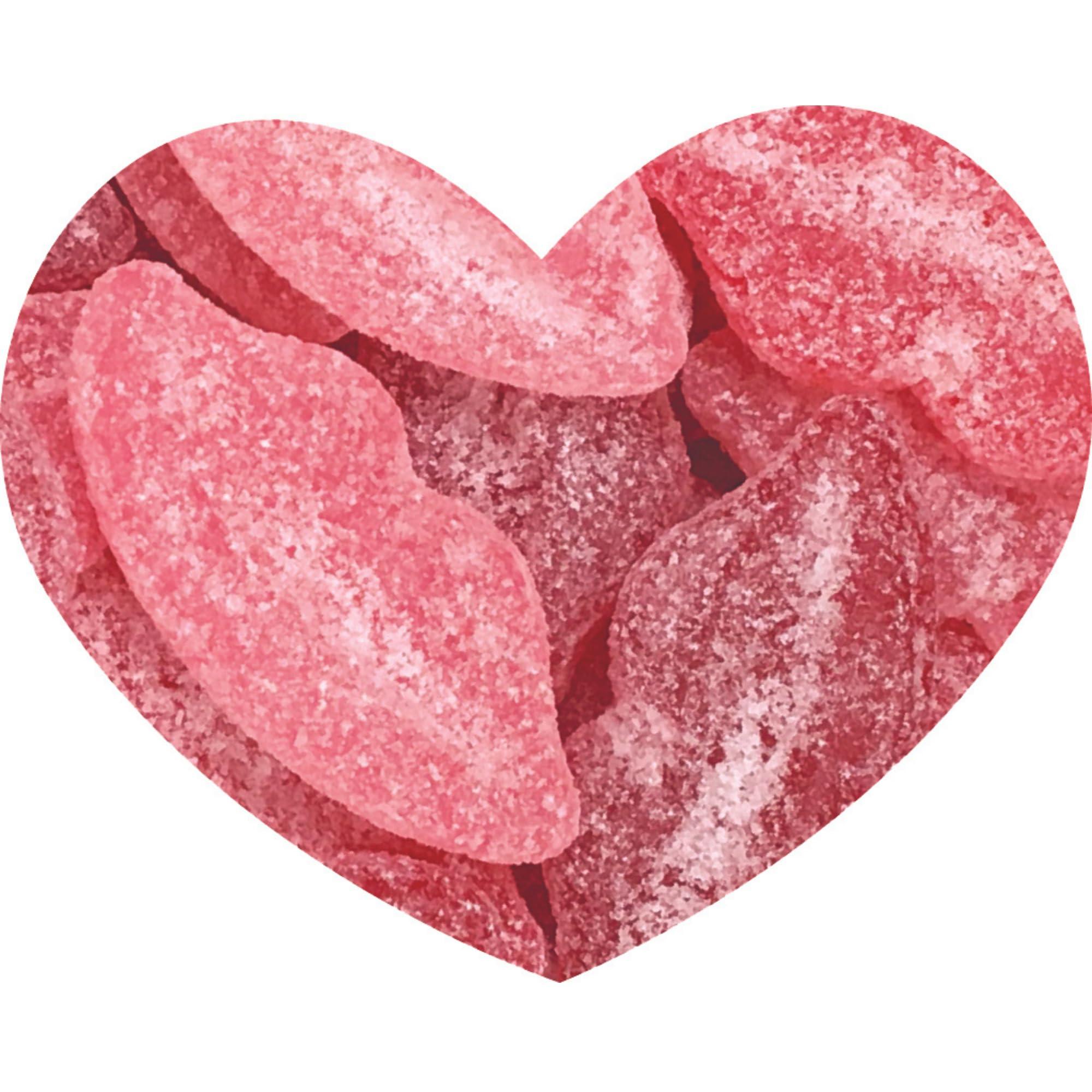 Needzo Sour Pucker Lips, Strawberry, Watermelon, and Cherry Flavored Gummy Candies, Pink and Red Chewy Lip Candy Bulk Bag 5 Pounds