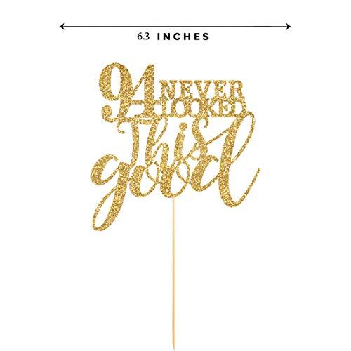 MAGJUCHE Gold Glitter 94 Never Looked This Good Cake Topper, Women Gold Happy 94th Birthday Cake Topper, Birthday Party Decorations, Supplies