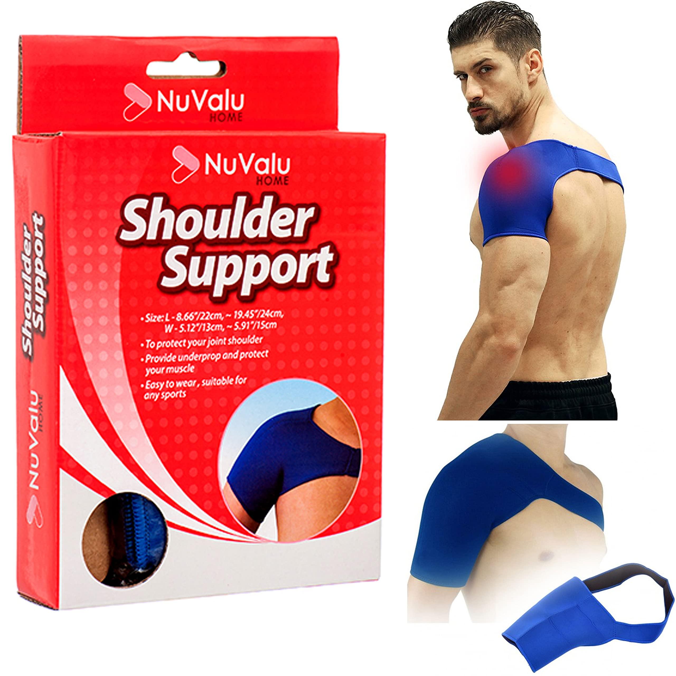 ATB Shoulder Brace Elastic Support Rotator Cuff Pain Relief Adjustable Strap Unisex Shoulder Brace for Torn Rotator Cuff for Men and Women Support & Pain Relief Compression for Injury Relief Blue Size