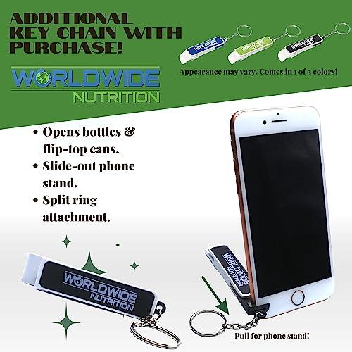 Worldwide Nutrition Worldwide Nutrition Green Foods, Green Magma Organic, Digestive Enzymes, Fiber Supplement & Whole Foods -10.6 Ounce Protein Powder Multi Purpose Key Chain