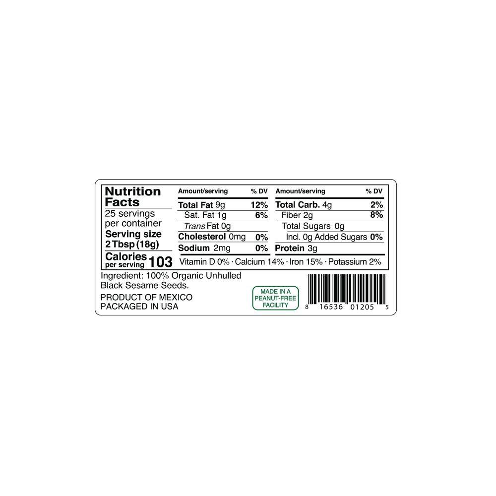 kevala Kevala Organic Black Sesame Seeds 16 oz 1 lb Raw Black Sesame Seeds Sesame Seeds Black Organic Black Seeds Organic Unhulled Sesame Seeds