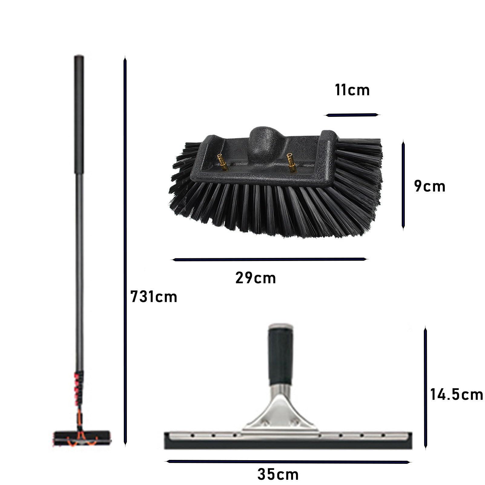 YXJPP Window Cleaning Brush,Hydro Telescopic Brush with Squeegee, Water/Hose delivery Pole, Cleaning photovoltaic and Solar panels/12 m pole/50 cm Brush Head,6M/20FT