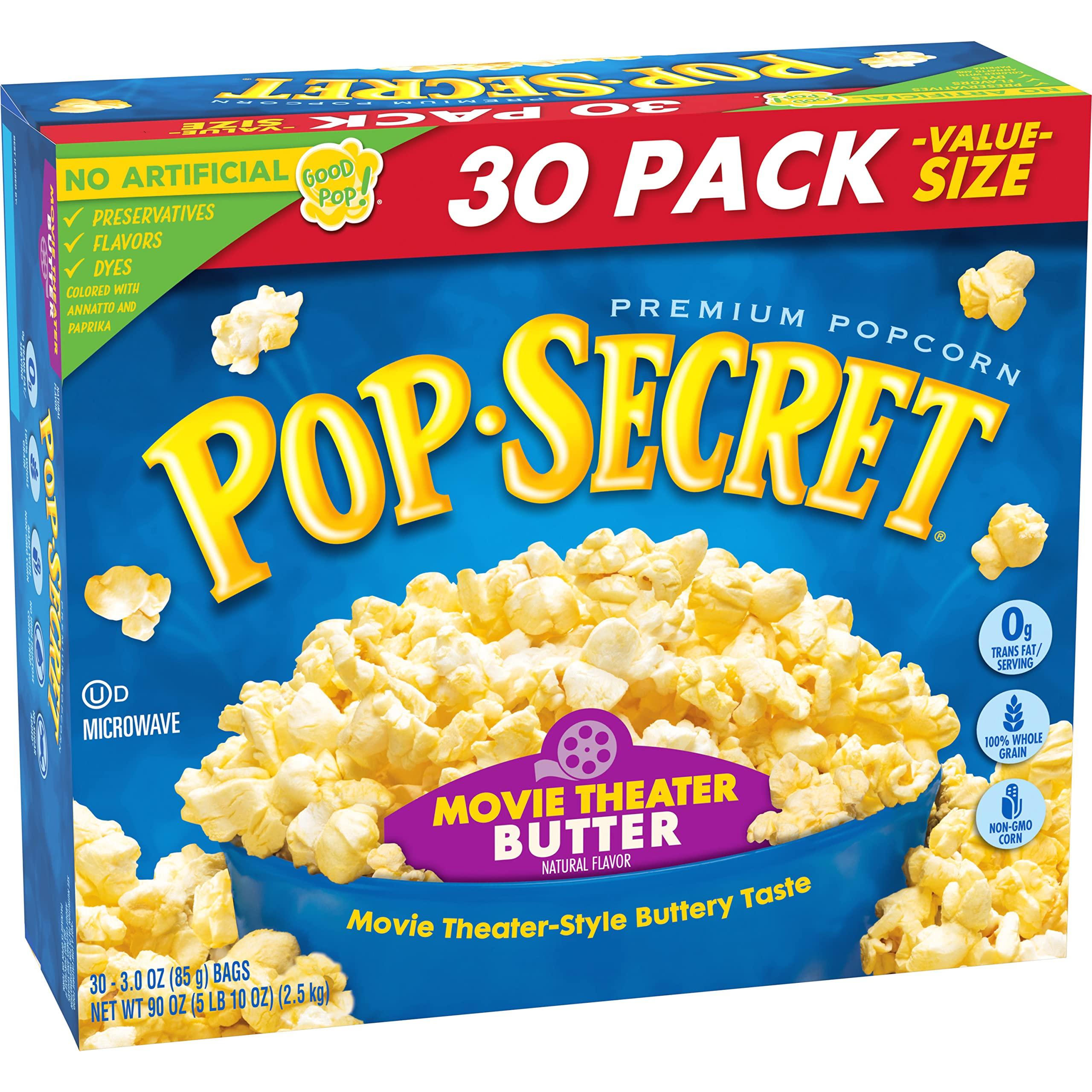 Pop Secret Pop Secret Microwave Popcorn, Movie Theater Butter Flavor, 3 Oz Sharing Bags, 30 Ct (Pack of 3)