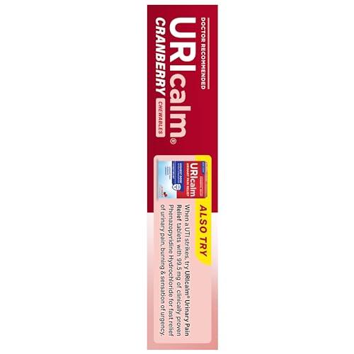 Uricalm Uricalm Cranberry, Daily Dietary Supplement Chewable with D-Mannose, Berry, 60 Count