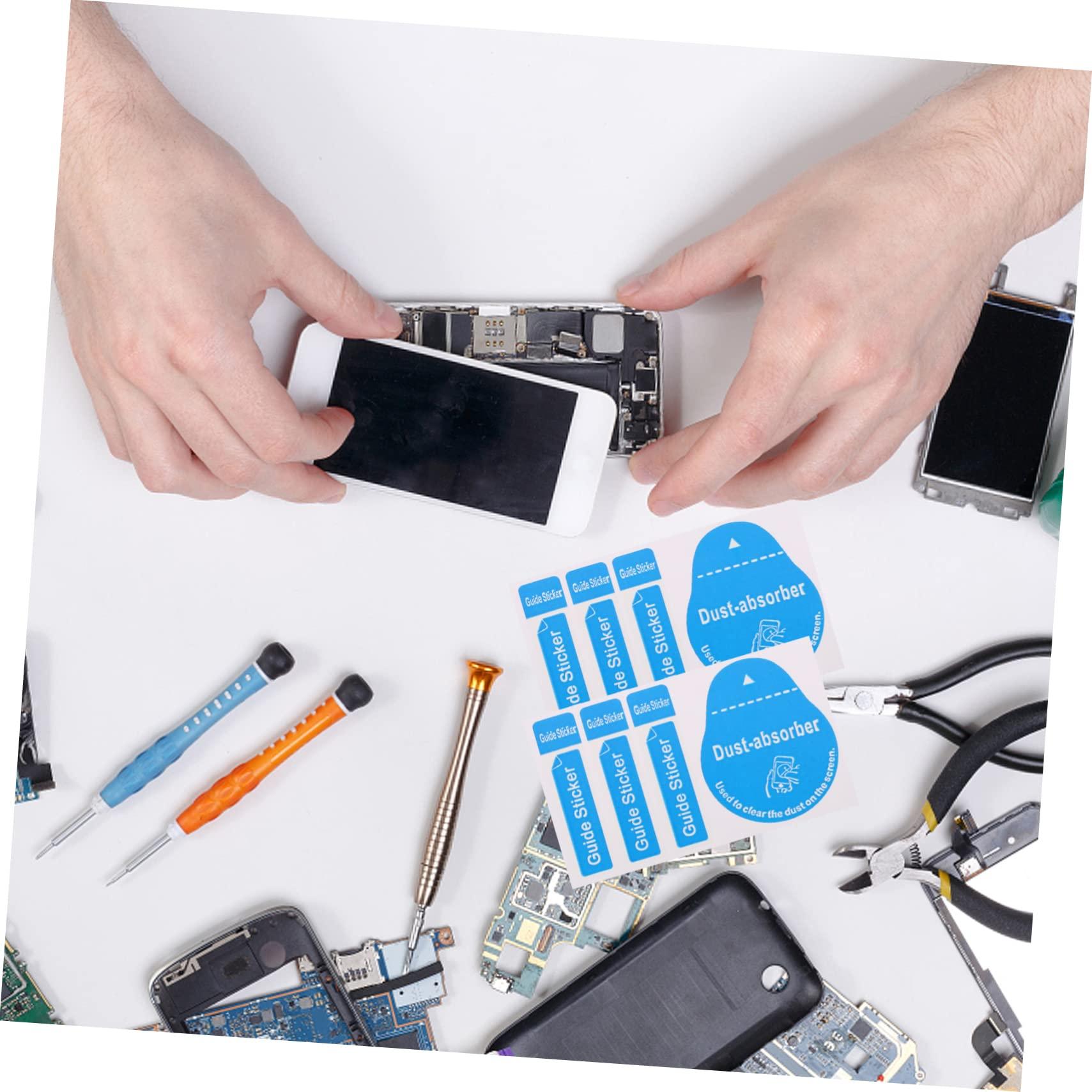 ORFOFE ORFOFE 400pcs Film Dust Removal Sticker Cleaning Tool Telephone Dedust Sticker for Phone Laptop Sticker Screen Removal Sticker Dust Remover Phone Dedust Sticker Blue Lens Paper