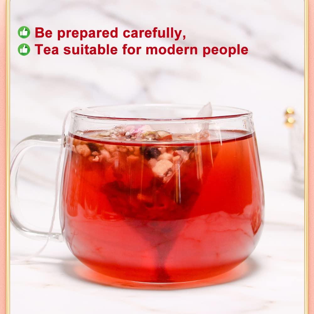 Plant Gift Plant Gift 25 Cups Mulberry Rose Prickly Pear Tea Bag ( SANG SHEN MEI GUI CI LI CHA) 8.81oz (10g*25bags/250g) Poria Cocos, Lily Natural Mixed Herbal Combination of Floral Tea