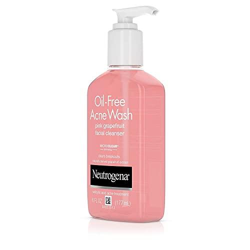 Neutrogena Neutrogena Oil-Free Acne Wash Facial Cleanser, Pink Grapefruit, 6 Ounce (Pack of 3)