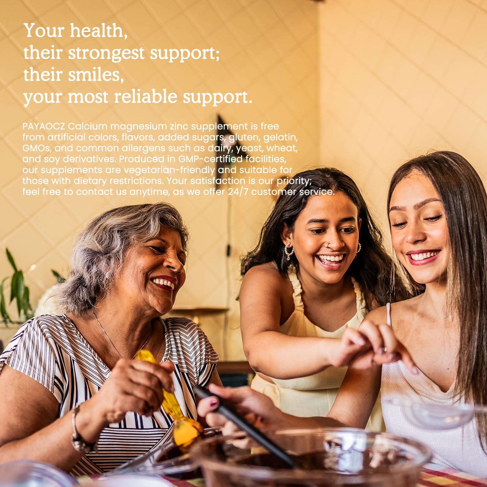 PAYAOCZ (4 Pack) 10 in 1 Calcium Magnesium Zinc Supplement, Magnesium Glycinate Complex Liquid Drops with Vitamin D3 K2 B6, Vegan Calcium Citrate Bone & Immune Health Support, Sleep & Cramps, Boron, 1 Fl Oz