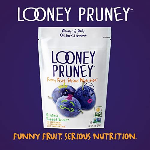 Looney Pruney Looney Pruney Smalls Fruit Snacks | Naturally Sweet Bite-Sized Prunes | Organic Fruit Snack Packs For Kids & Adults | Vegan Food With No Added Sugar & Preservatives | Kosher | 9 oz. (Pack of 6)