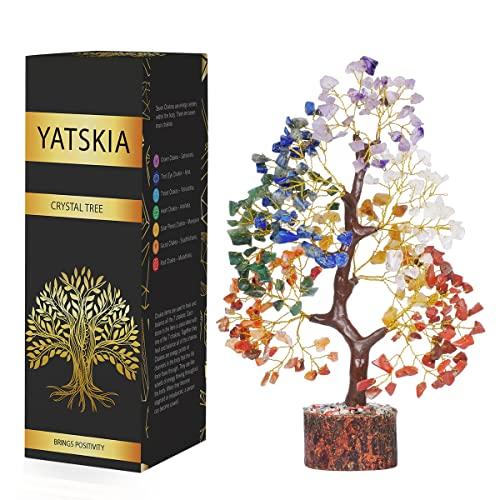 YATSKIA YATSKIA 7 Chakra Tree of Life, Crystals and Healing Stones, Birthday Gifts for Women - Crystal Tree for Positive Energy, Office Decor, Gifts for Women, Mom Birthday Gifts for Women