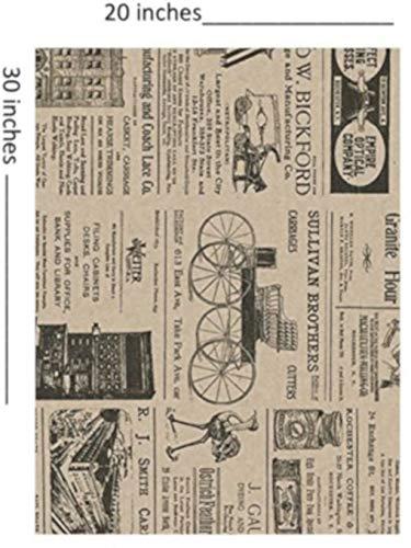 GBBD Old Newsprint Tissue Paper - with Vintage Designs for Gift Wrapping 24 Decorative Sheets 20" X 30" (Newspaper)