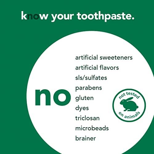 hello Hello Naturally Whitening Fluoride Toothpaste, Farm Grown Mint, Vegan, SLS Free, Gluten Free, Peroxide Free, 4.7 Ounce (Pack of 4)
