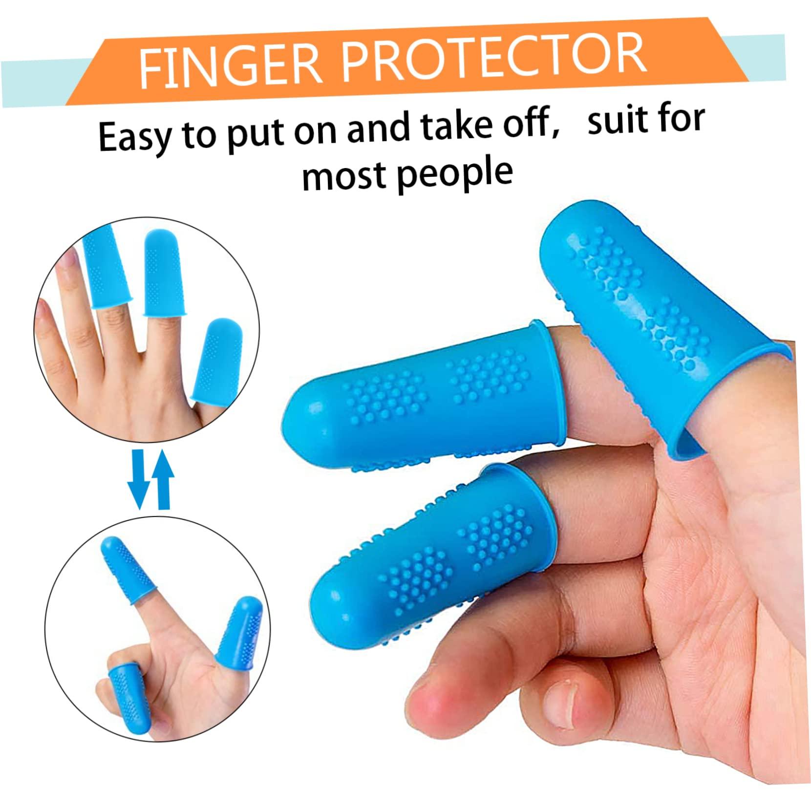 SAFIGLE 30 Pcs Finger Protector Protective Finger Tip Silicone Finger Tip Finger Caps for Hot Glue Silicone Finger Protective Cover Silicone Finger Sleeves Resistant Finger Cover