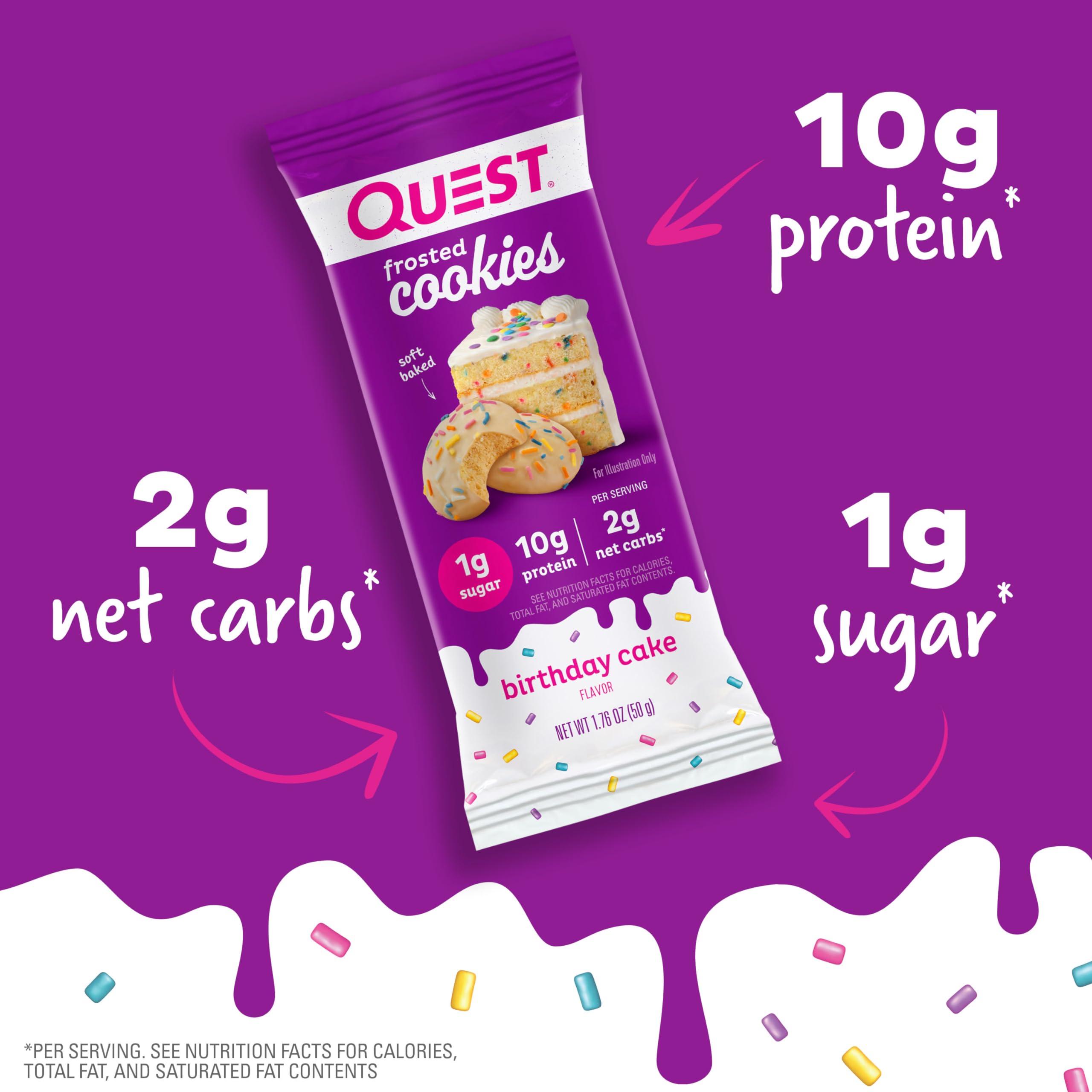 Quest Nutrition Quest Nutrition Lemon Cake Protein Bars 12 Count & Frosted Cookies Birthday Cake Twin Pack, High Protein, Low Carb, Gluten Free