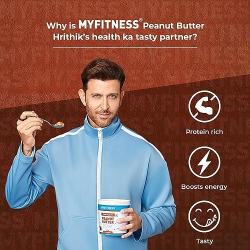 MYFITNESS PEANUT BUTTER MYFITNESS Peanut Butter Chocolate Crispy Non-GMO Gluten-free No Preservative All Natural Ingredient High Protein Made with American Recipe (17.9 Ounce)