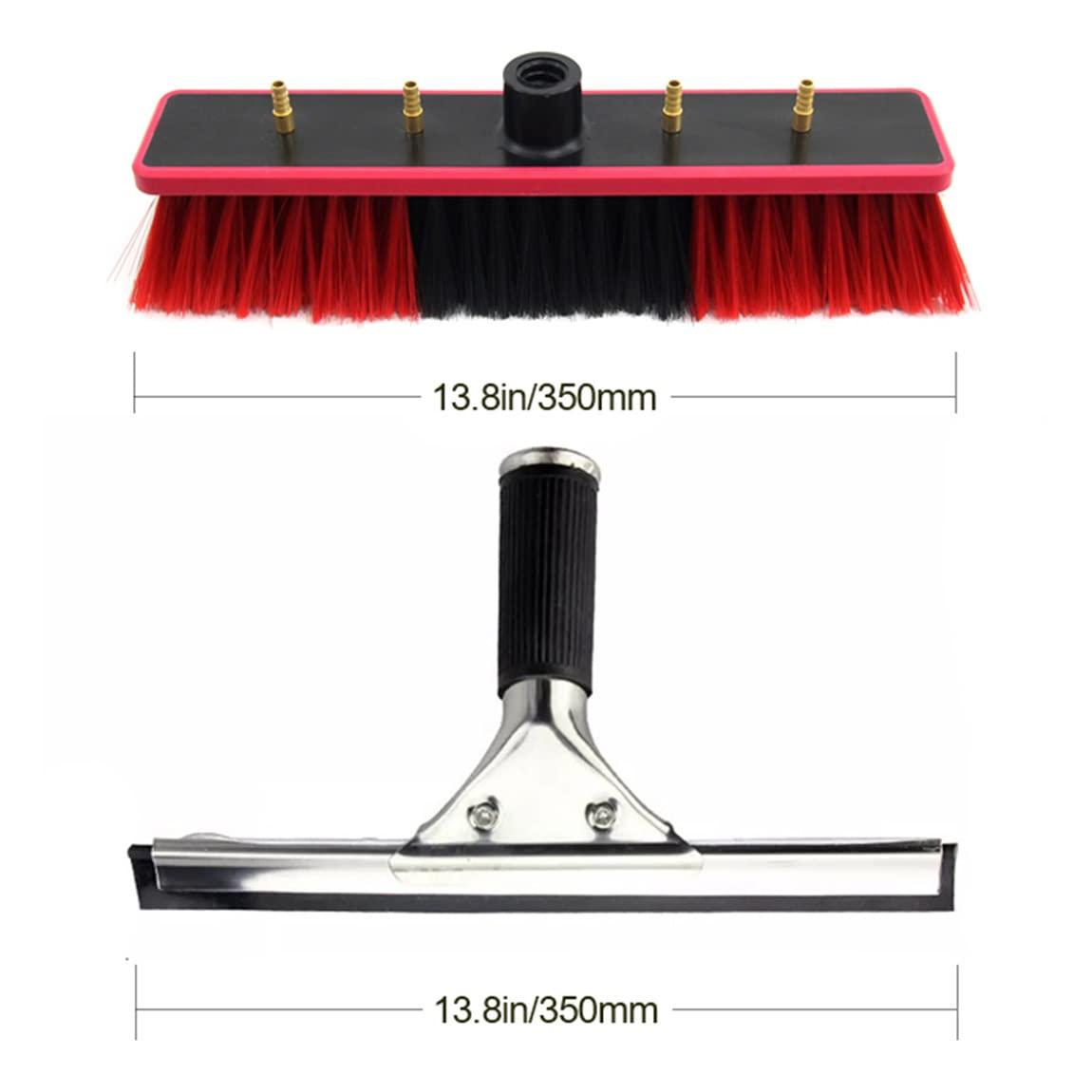 ELBLUS ELBLUS Water Fed Pole Kit, Water Fed Brush w/Squeegee, 3.6-10.8M Window Cleaning Pole Water Fed Pole Kit, Cleaning Tool for Window Glass, Solar Panel,24FT/7.2M