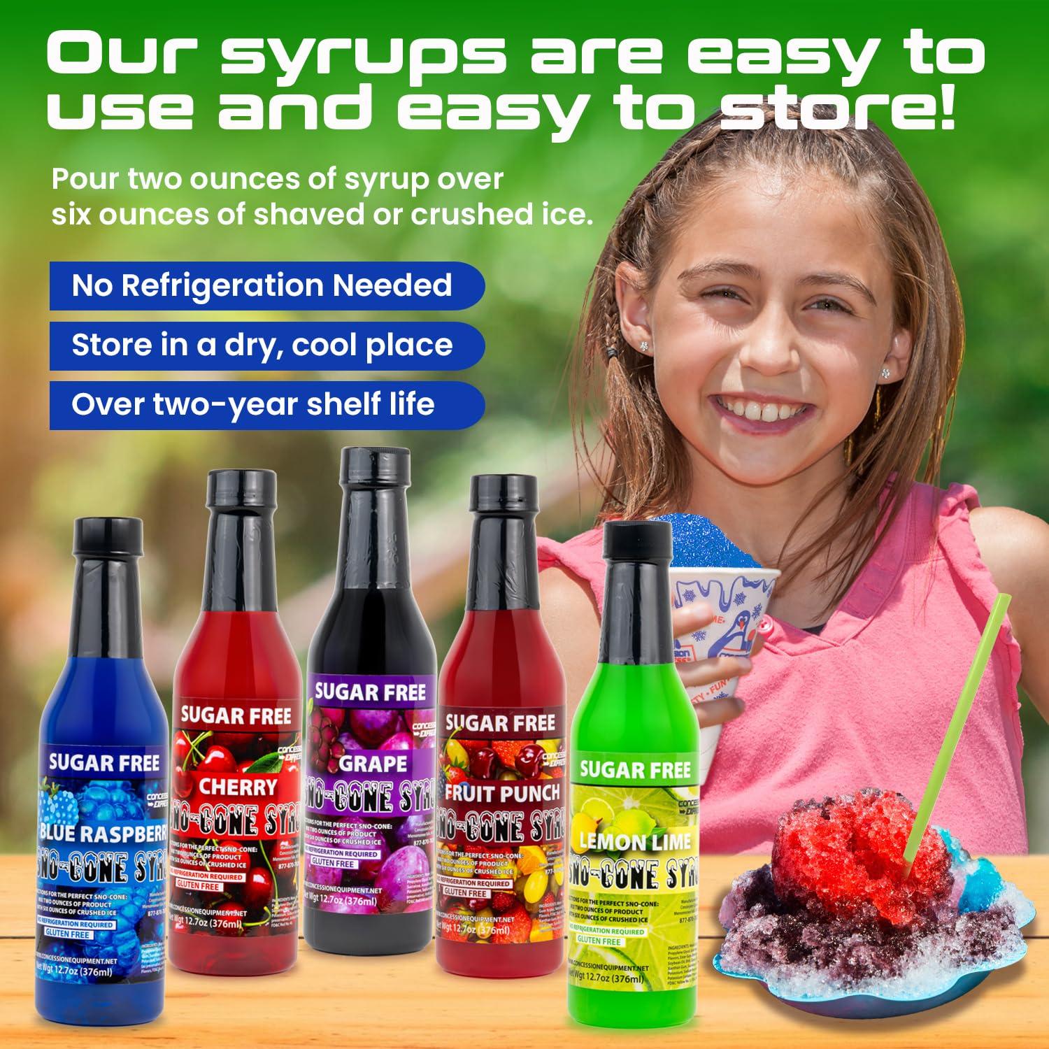 Concession Express 12-Pack Sugar Free Sno-Cone Syrup 12.7oz Variety Flavor Pack