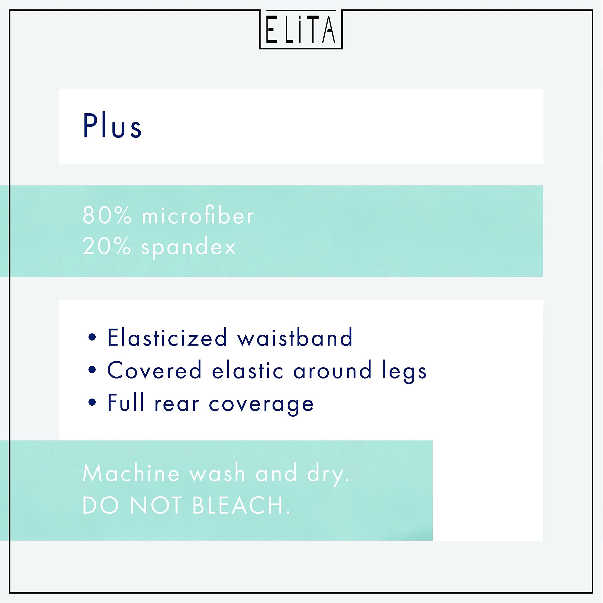 Elita Elita Size Women's Plus Microfiber Full Panty, Ebony, X-Large