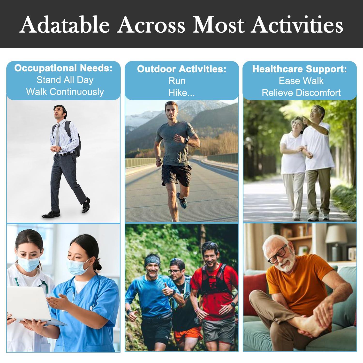 Endoto Memory Foam Insoles for Skechers Shoes, Replacement Inserts for Sneakers, Cushioned Inner Soles for Comfort and Foot Pain Relief(Color:Black,Size:US Women6-EU36)