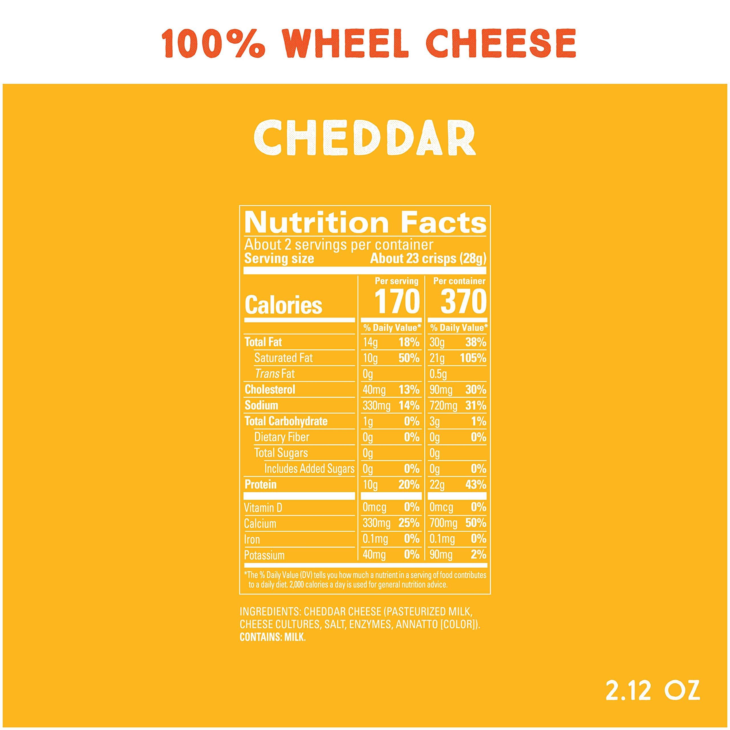 Whisps Whisps Cheese Crisps Cheddar Cheese| Protein Chips | Healthy Snacks | Protein Snacks, Gluten Free, High Protein, Low Carb Keto Food (2.12 Oz, 6 Pack)