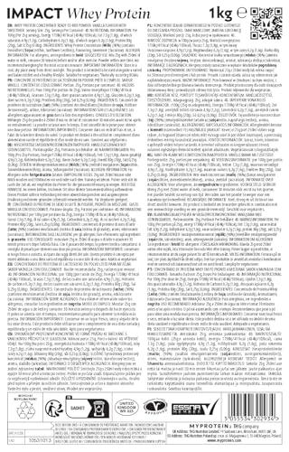 Myprotein Myprotein Impact Whey Protein Powder, 2.2 Lbs (32 Servings) Vanilla, 22g Protein & 5g BCAA Per Serving, Protein Shake for Superior Performance