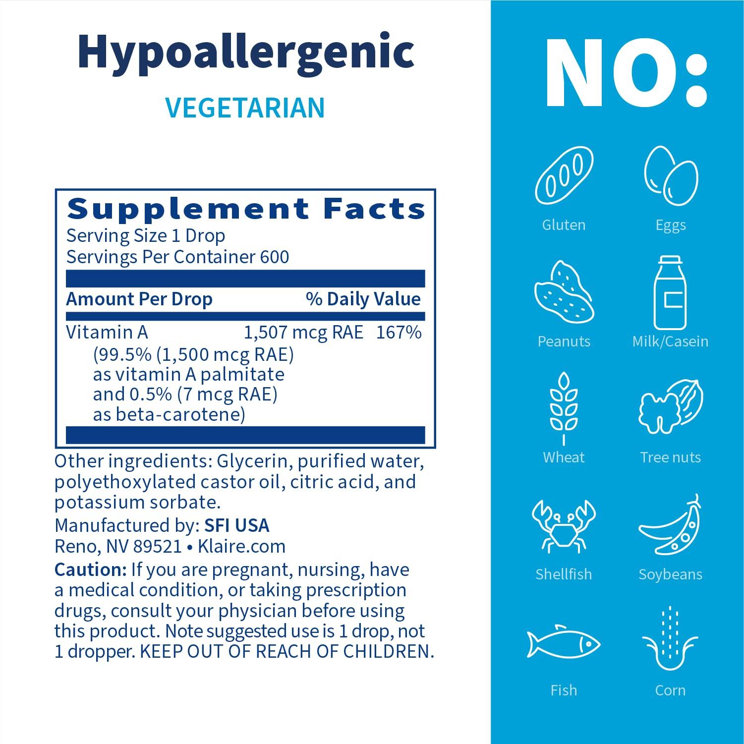 Klaire Labs Klaire Labs Ther-Biotic Synbiotic Probiotic (30 Capsules) & Micellized Vitamin A Liquid (1 oz / 600 Servings) 5000 IU Bundle - Digestive Health & Immune Support - Hypoallergenic 2 Product Set