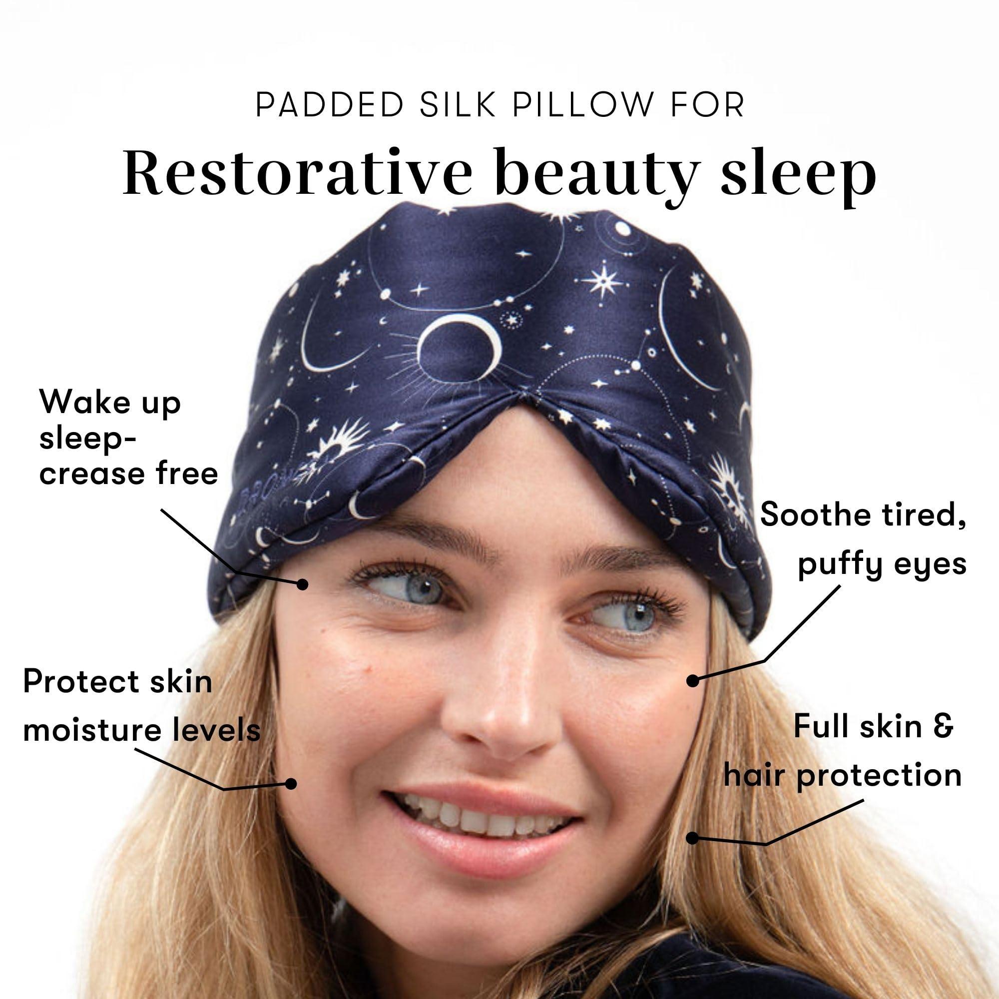Drowsy DROWSY Silk Sleep Mask. Face-Hugging, Padded Silk Cocoon for Luxury Sleep in Total Darkness. (Cosmic Energy)