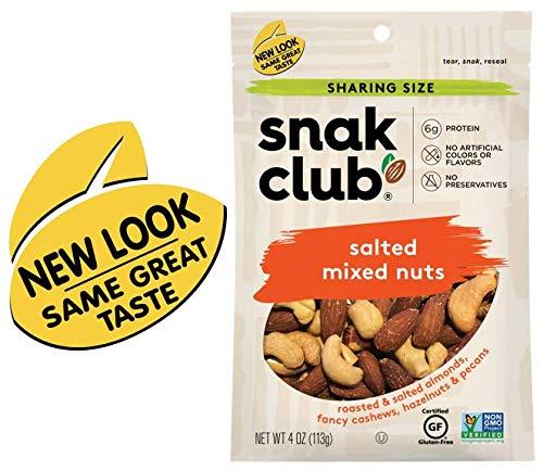 Snak Club Snak Club Salted Mixed Nuts, 4 Ounce (Pack of 6)