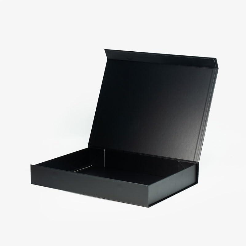 Geoto Geoto 15\"x11\"x2.36\" Large Shallow Size Luxury Rigid Foldable Magnetic Closure Collapsible Gift Packaging Boxes(Black with Ribbon)